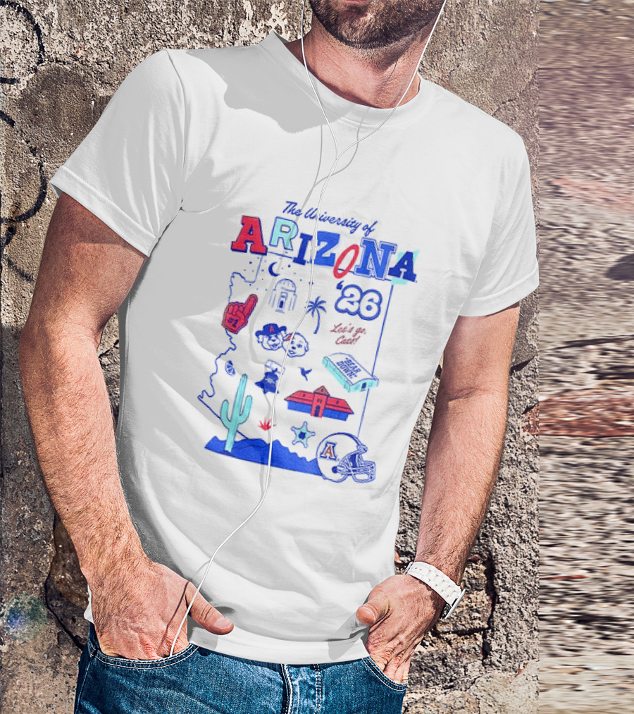 University Of Arizona Wildcats Bear Down 26 Let's Go Cats Arizona 20 T-Shirt