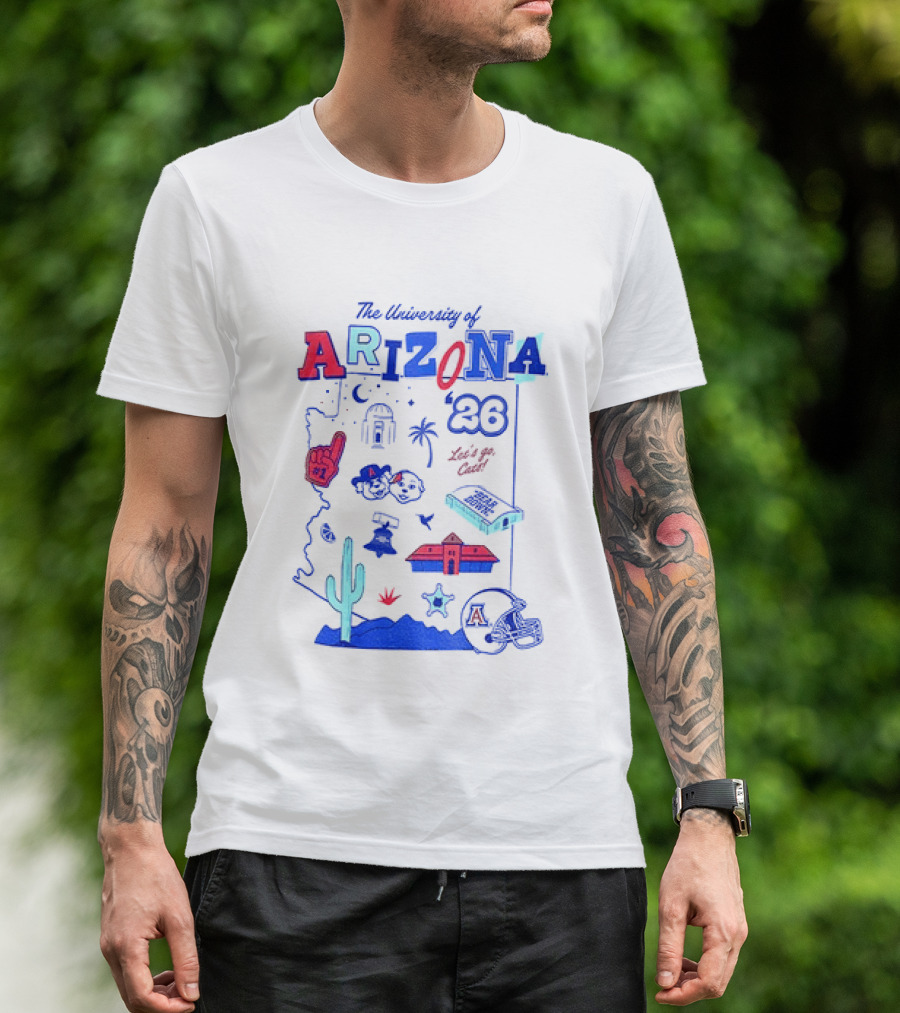 University Of Arizona Wildcats Bear Down 26 Let's Go Cats Arizona 20 T-Shirt