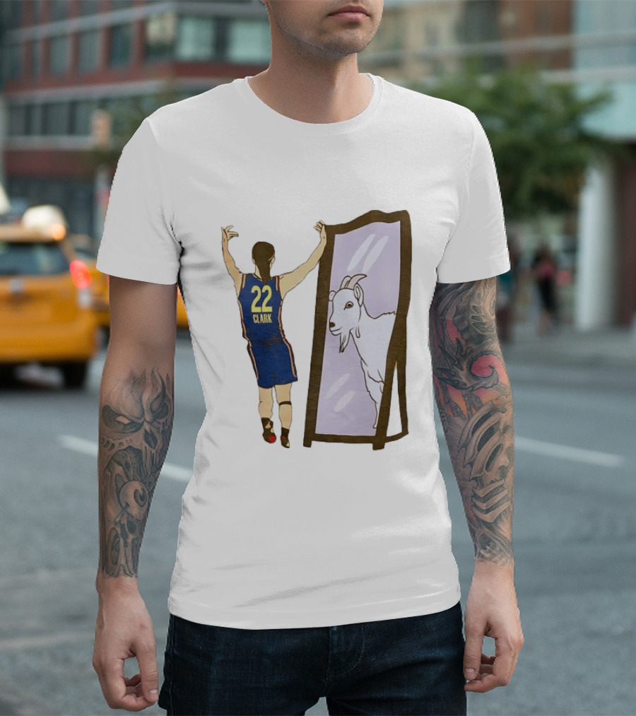 Caitlin Clark 22 Goat Indiana Fever Mirror T-Shirt