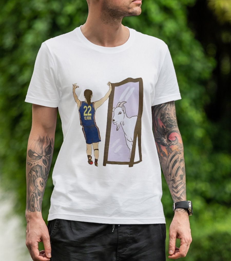 Caitlin Clark 22 Goat Indiana Fever Mirror T-Shirt