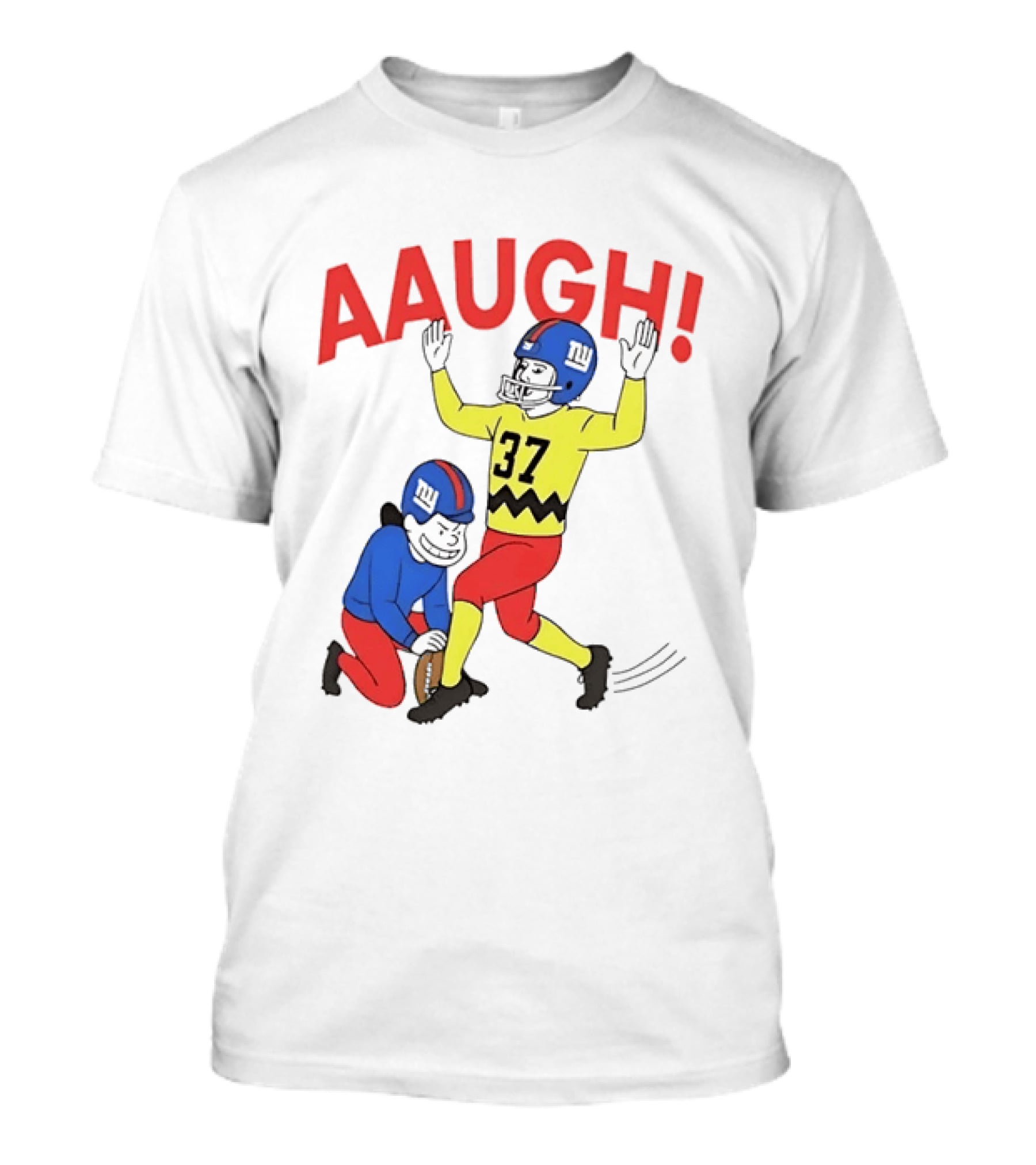 Charlie Brown New York Giants AAUGH Football 37 Peanuts Comic T-Shirt