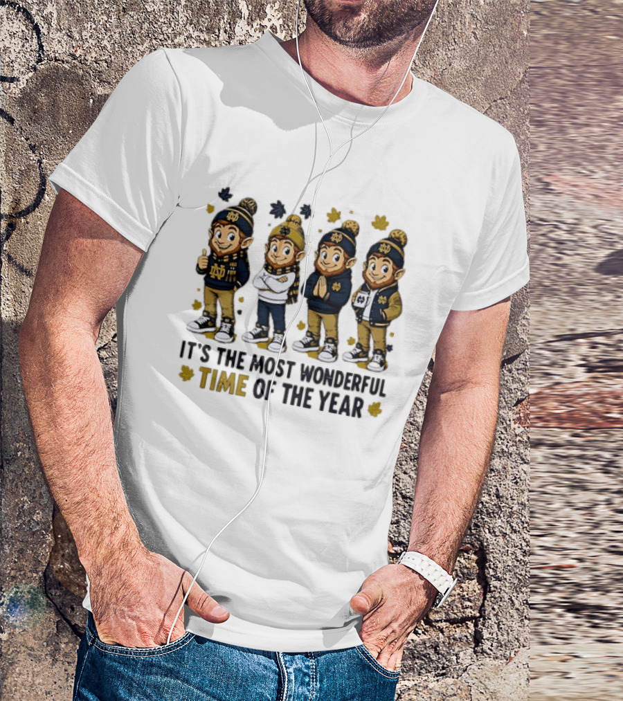 Notre Dame Fighting Irish Elves It's The Most Wonderful Time Of The Year T-Shirt