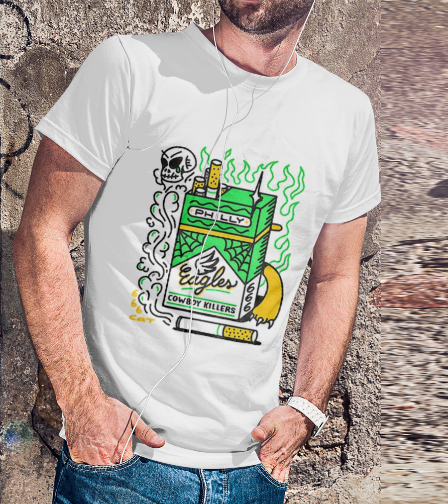 Philly Eagles Cowboy Killers 666 Cigarette Pack T-Shirt