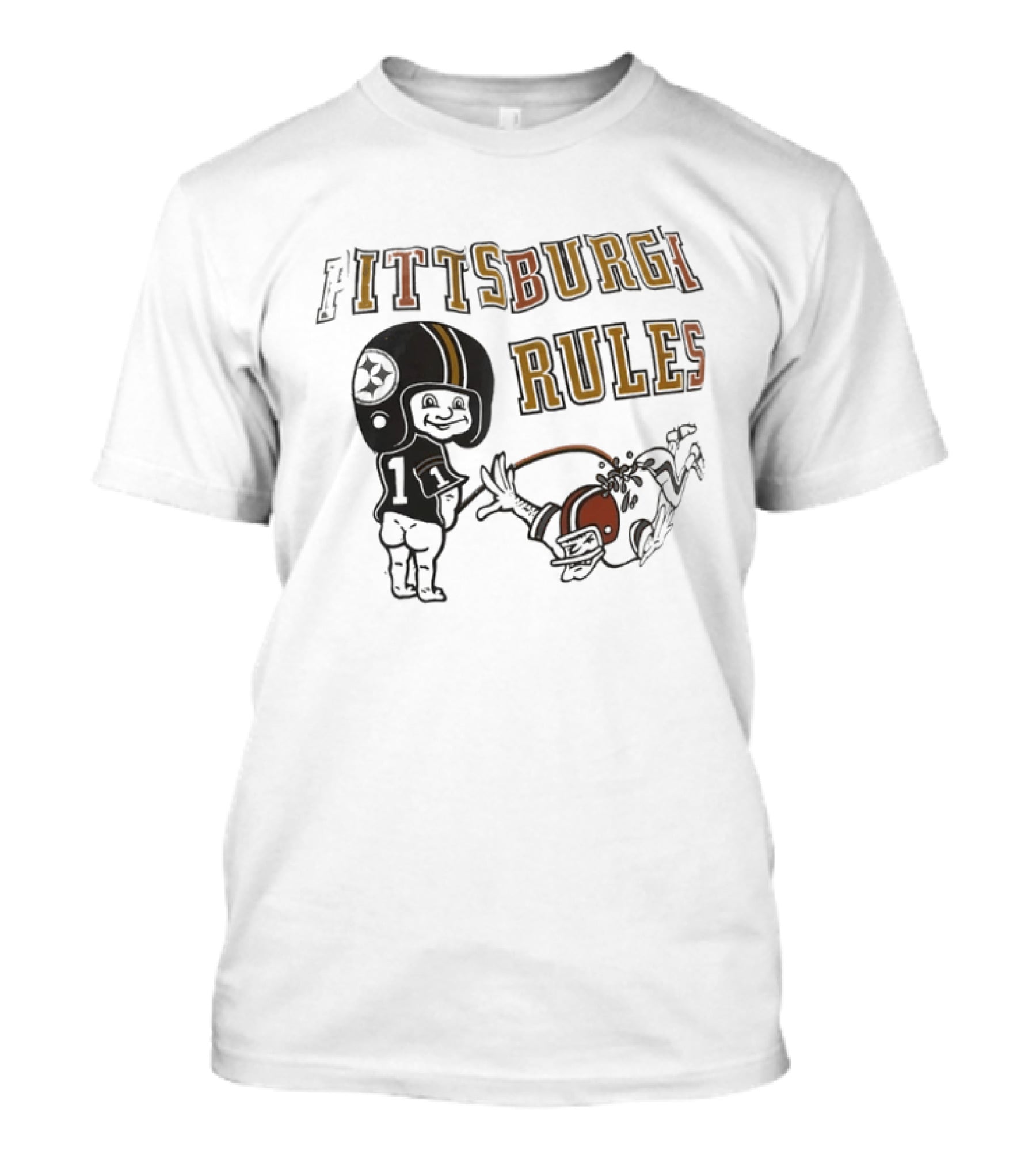 Pittsburgh Rules Football Helmet Kid Kicking Rival Team T-Shirt