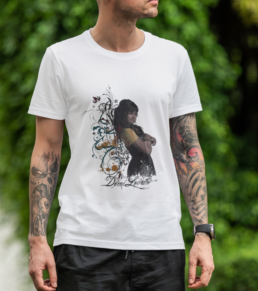 Demi Lovato Floral Music Artist Vibrant Pop Star T-Shirt