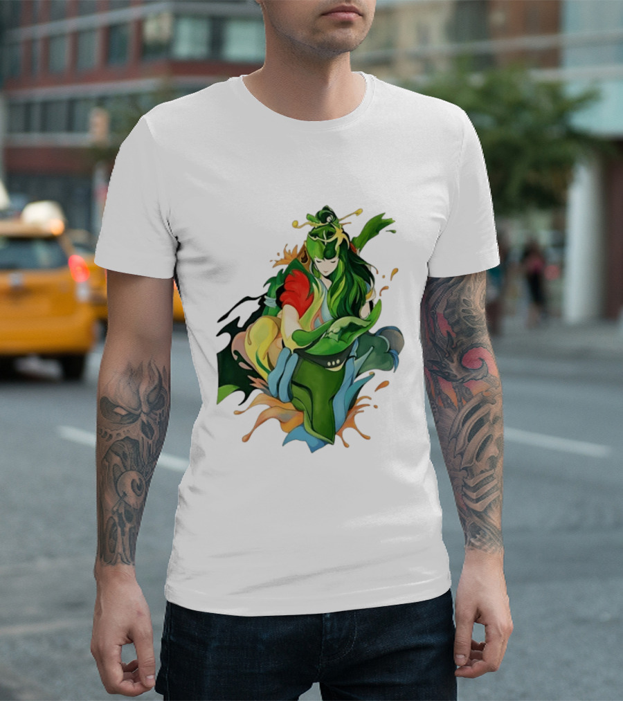 Shun Of Andromeda Saint Seiya Anime Character Art Green And Red T-Shirt