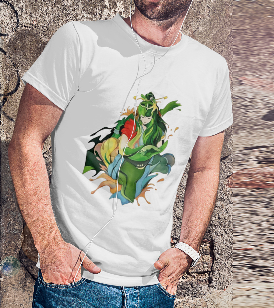 Shun Of Andromeda Saint Seiya Anime Character Art Green And Red T-Shirt