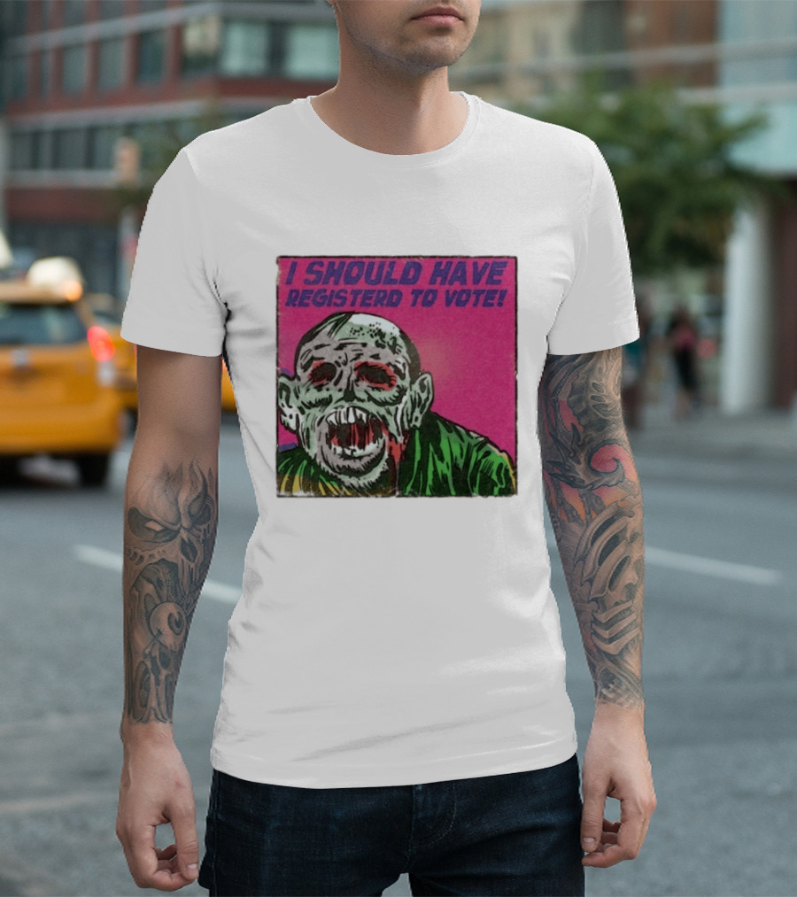 Zombie Meme I Should Have Registered To Vote תובבש Uteזחגרט Zombiebo T-Shirt