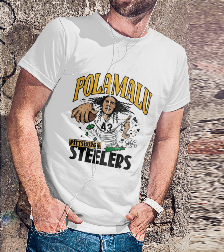Polamalu Pittsburgh Steelers Caricature Player Number 43 T-Shirt