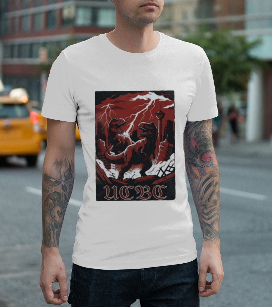 UCalgary UCBC Bhangra Rex Dinosaur City Destruction T-Shirt