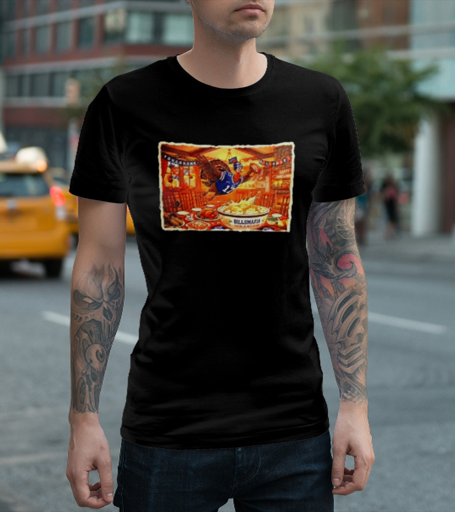 BillsMafia Thanksgiving Feast Turkey Touchdown Buffalo Bills Holiday Celebration T-Shirt