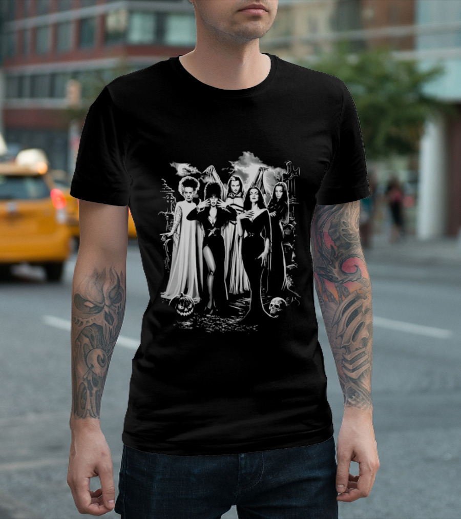 Bride Of Frankenstein Lily Munster Morticia Addams Vampira Gothic Horror T-Shirt