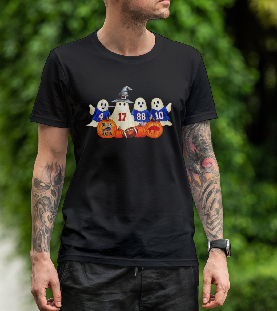 Buffalo Bills Mafia Halloween Ghosts Football 4 17 88 10 T-Shirt