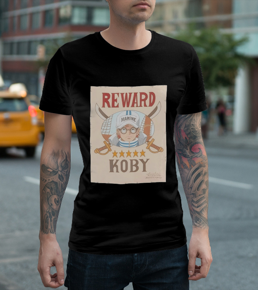 Reward Marine Koby One Piece Anime Five Stars T-Shirt