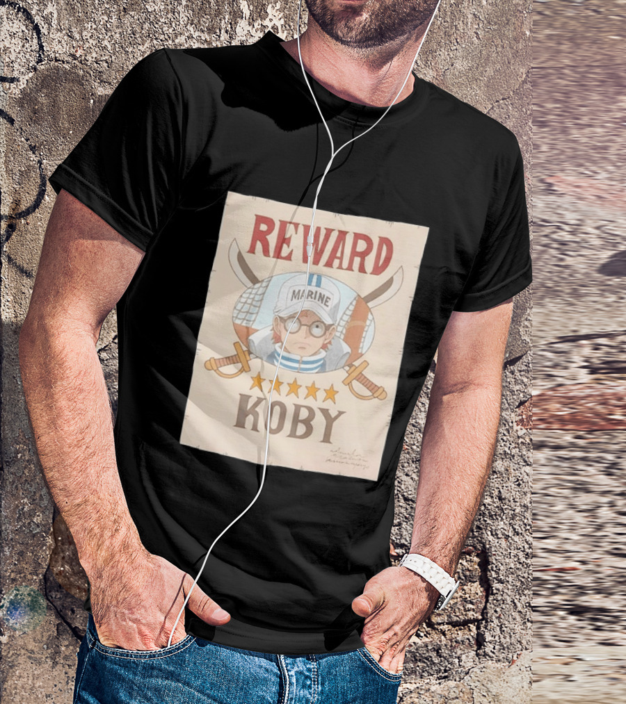 Reward Marine Koby One Piece Anime Five Stars T-Shirt