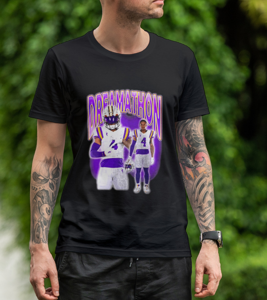 LSU Tigers Dreamathon Gotta Geaux To Work 2 Football 2 Sided T-Shirt
