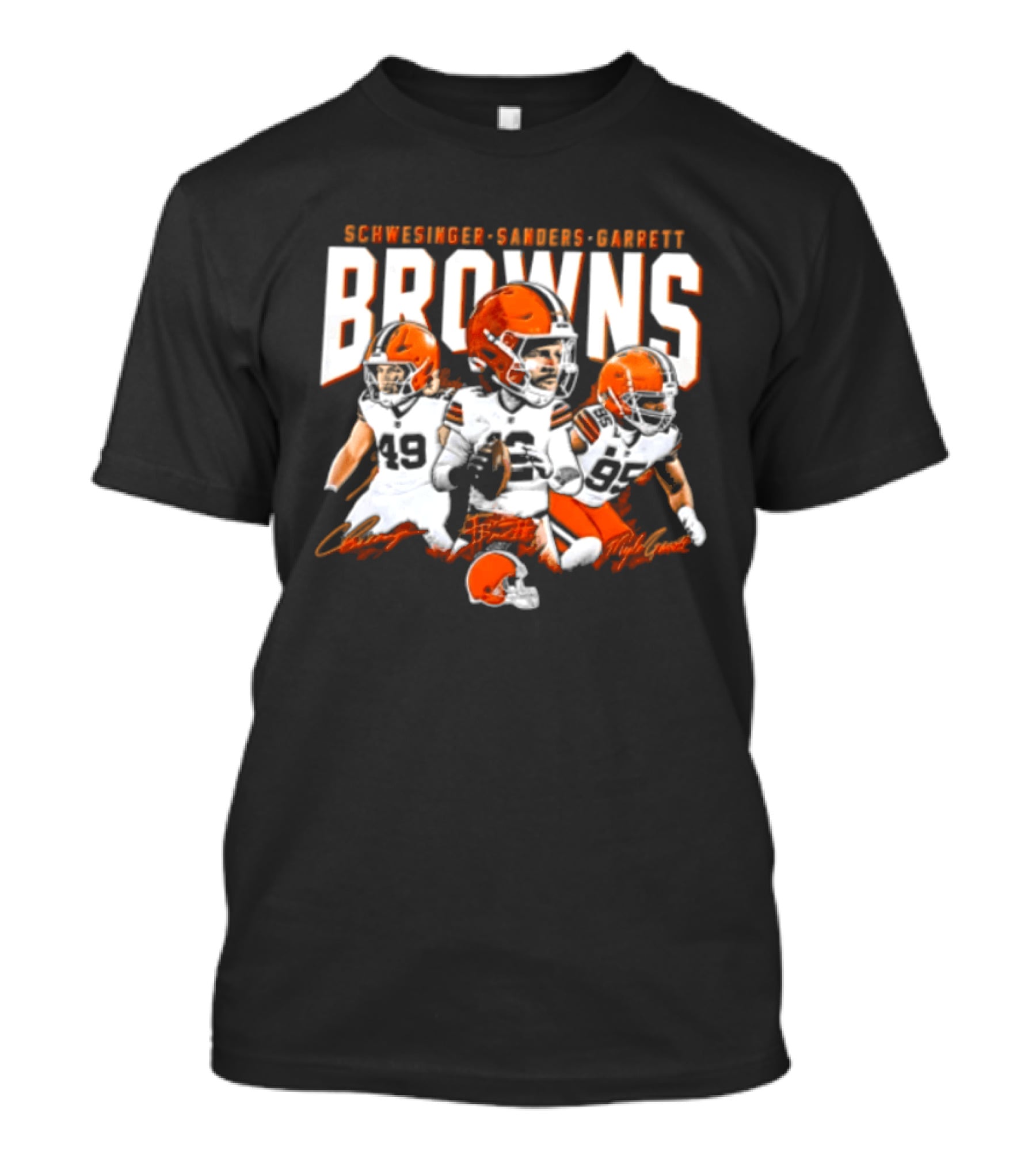 Browns Schwesinger Sanders Garrett Caricature 49 12 95 T-Shirt