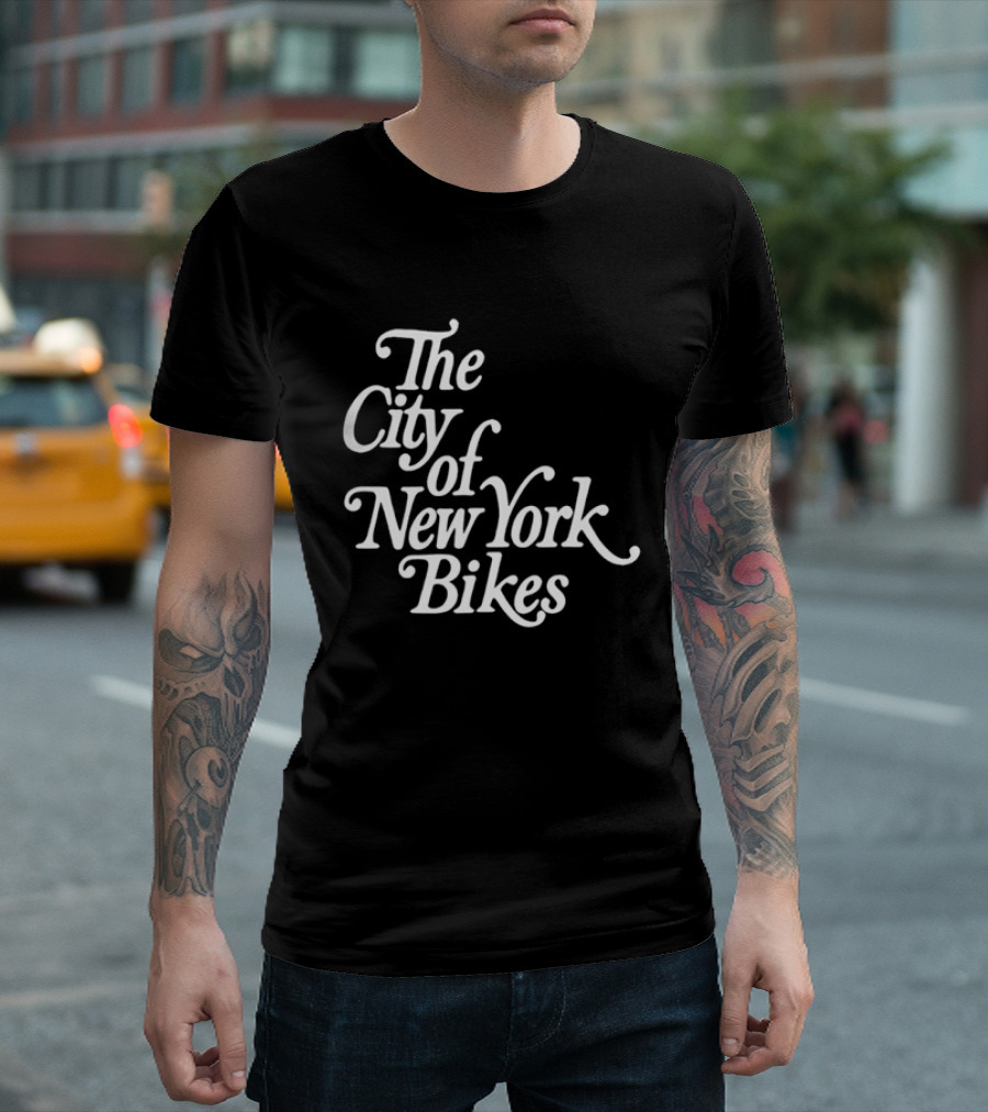 The City Of New York Bikes NYC Cycling Urban Bicycle Ride T-Shirt