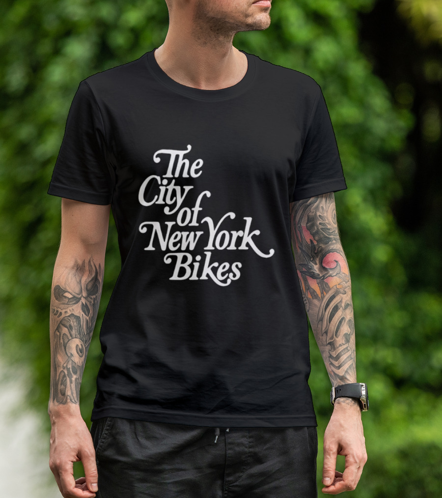 The City Of New York Bikes NYC Cycling Urban Bicycle Ride T-Shirt