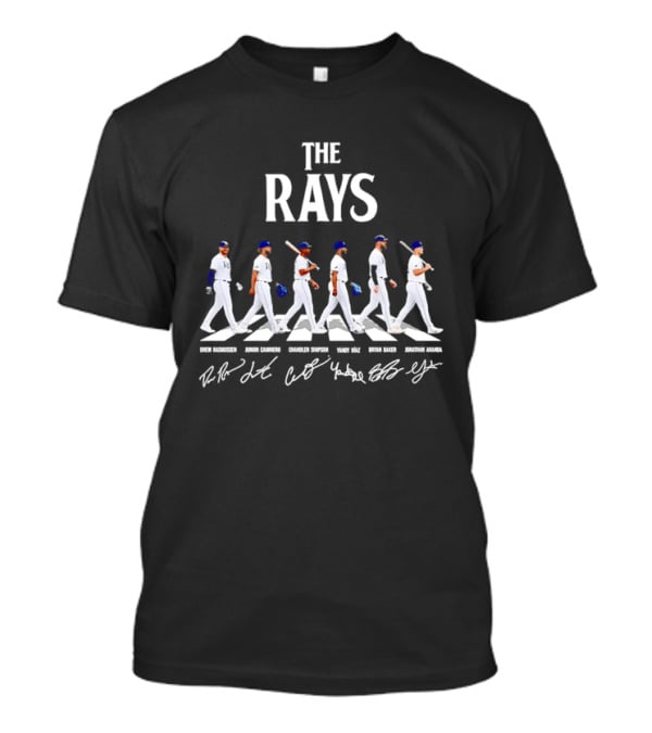 The Rays Drew Rasmussen Junior Caminero Chandler Simpson Yandy Díaz Bryan Baker Jonathan Aranda Abbey Road Baseball Players T-Shirt