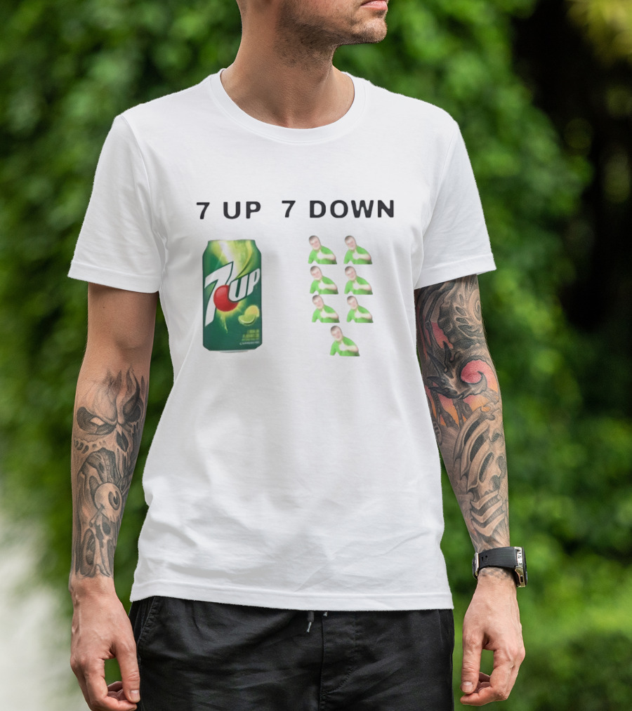 7 Up 7 Down Meme Soda Can With Seven Thumbs Up T-Shirt