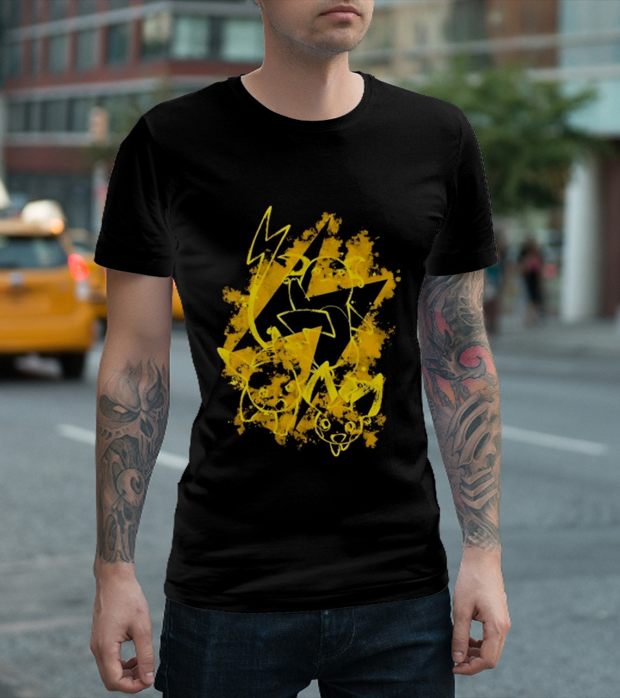Pikachu Raichu Pichu Electric Evolution Pokemon Splash T-Shirt