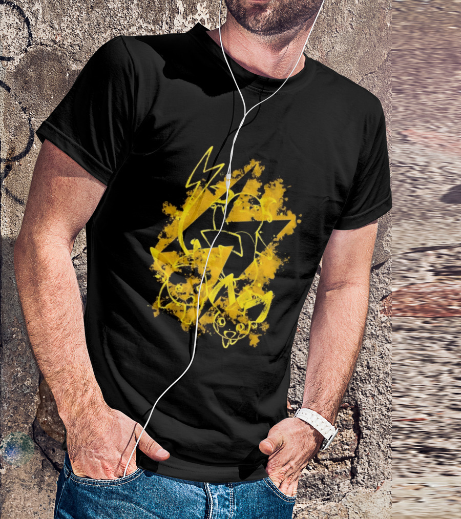 Pikachu Raichu Pichu Electric Evolution Pokemon Splash T-Shirt