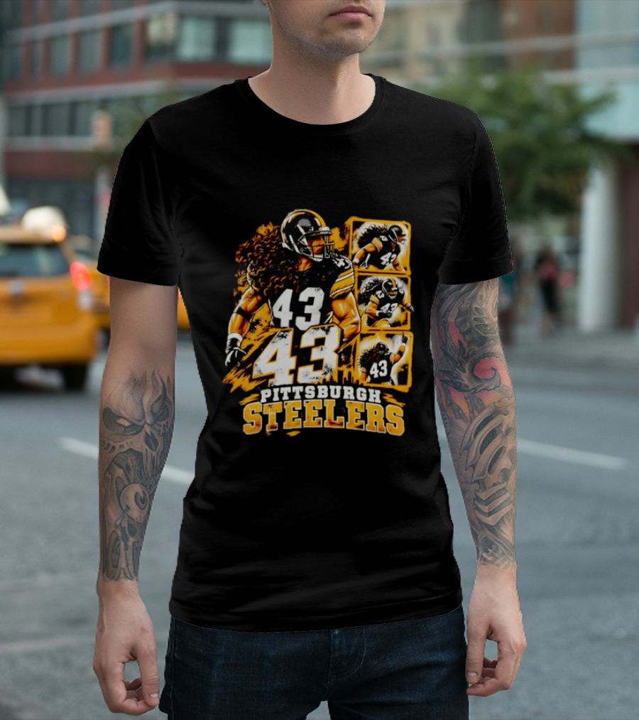 Troy Polamalu 43 Pittsburgh Steelers Football Legend T-Shirt