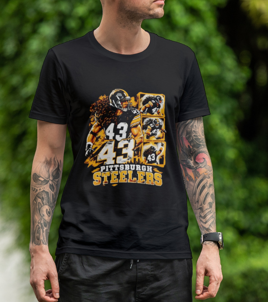 Troy Polamalu 43 Pittsburgh Steelers Football Legend T-Shirt