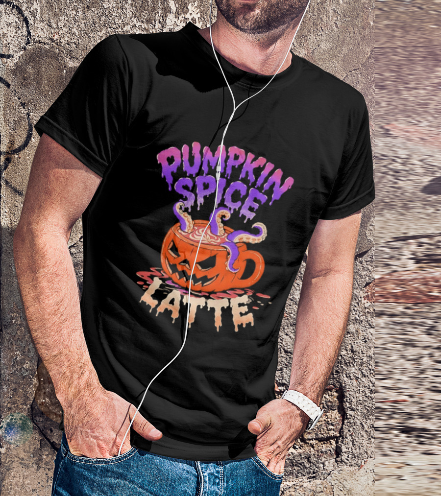 Pumpkin Spice Latte Tentacles Halloween Jack O' Lantern T-Shirt