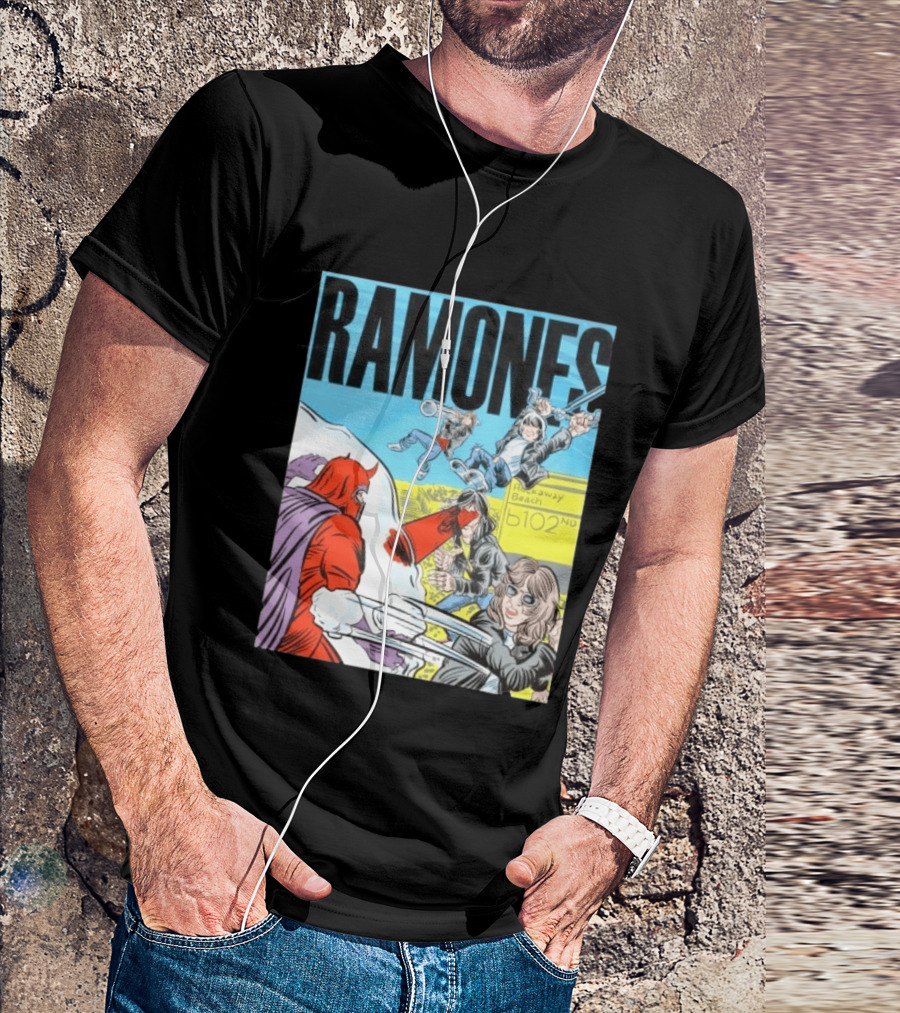 Ramones Rockaway Beach Comic Jack Kirby Style 102nd Street T-Shirt