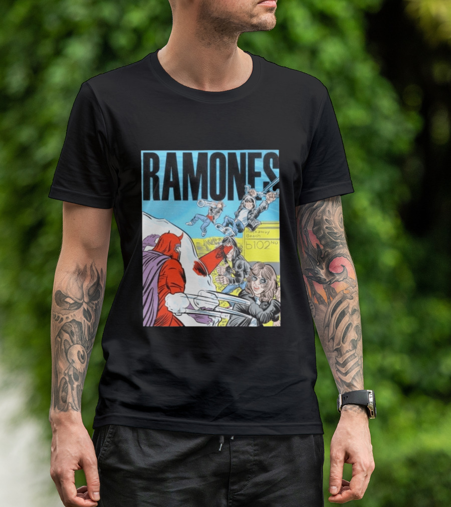 Ramones Rockaway Beach Comic Jack Kirby Style 102nd Street T-Shirt
