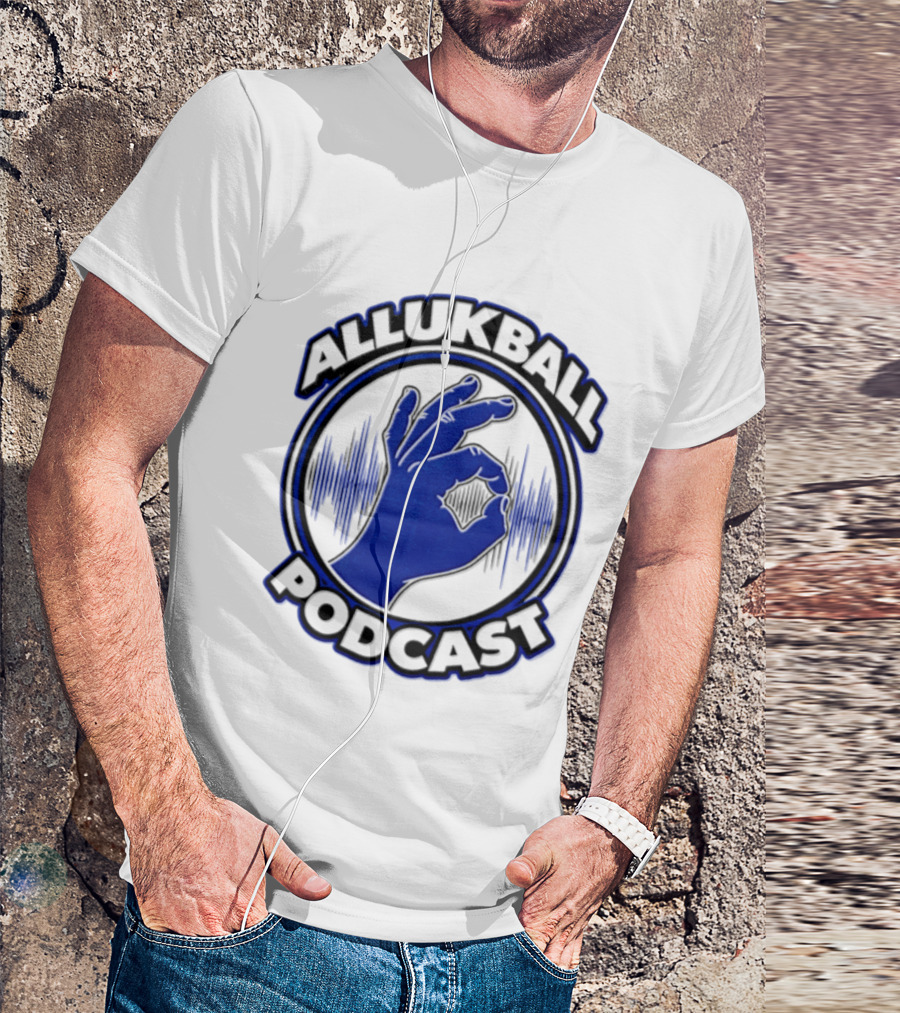 Allukball Podcast Logo Hand Gesture With Sound Waves T-Shirt