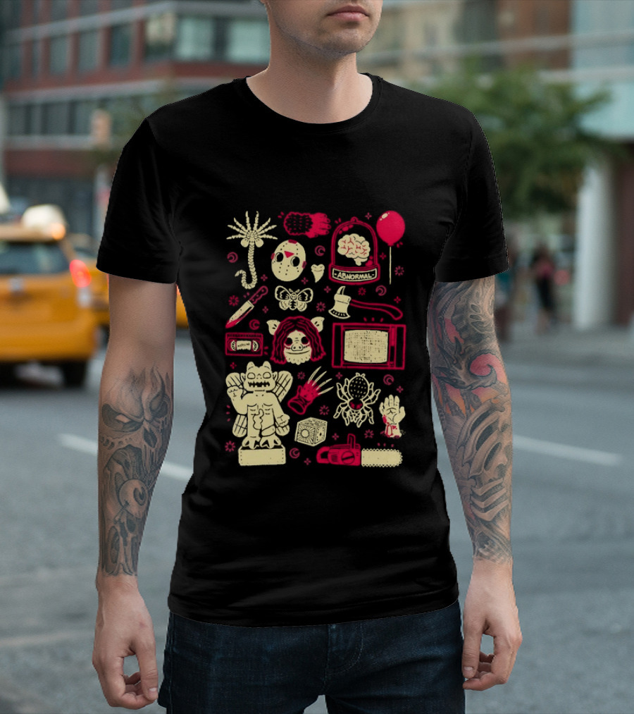 Horror Movie Slasher Mask Chainsaw Creepy Halloween T-Shirt