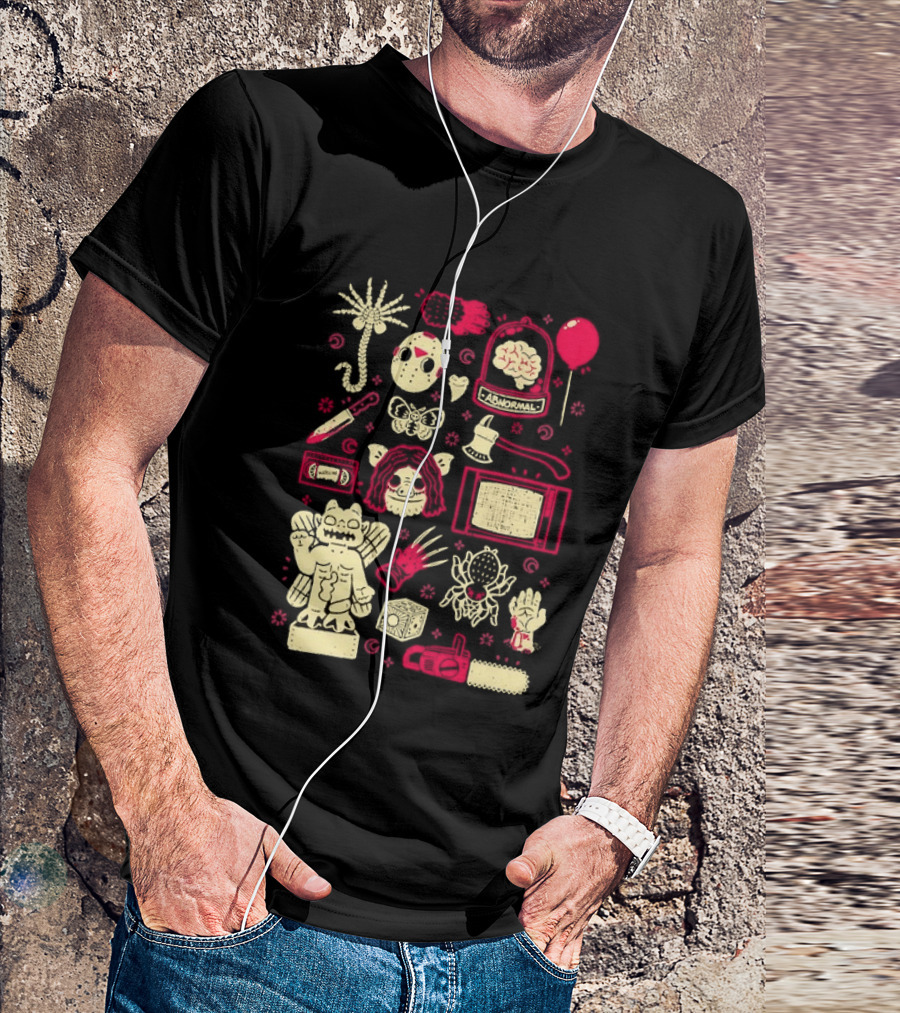 Horror Movie Slasher Mask Chainsaw Creepy Halloween T-Shirt