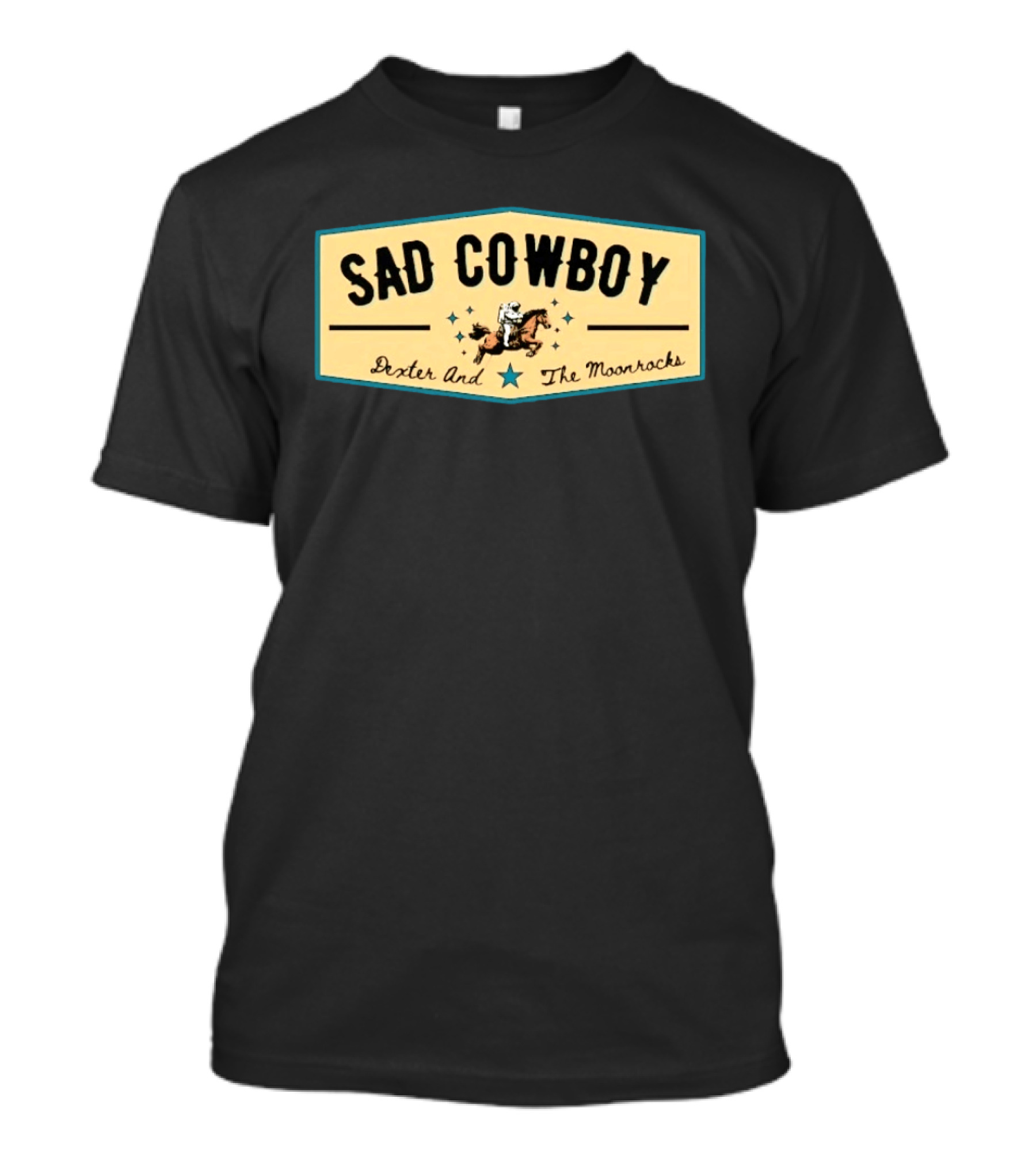 Sad Cowboy Dexter And The Moonrocks Vintage Country Rock Astronaut Horse Riding T-Shirt