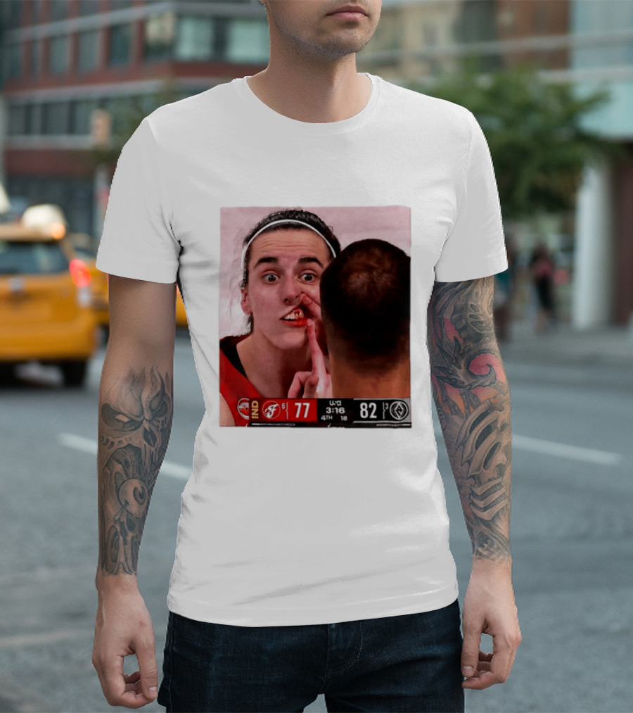 Caitlin Clark Injured Mouth Indiana Basketball Game Score 77 82 Fourth Quarter T-Shirt