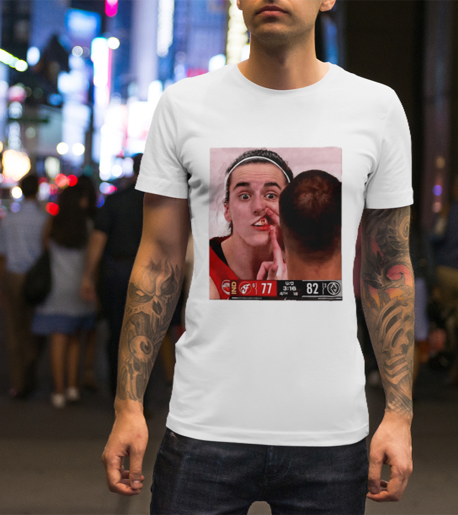 Caitlin Clark Injured Mouth Indiana Basketball Game Score 77 82 Fourth Quarter T-Shirt