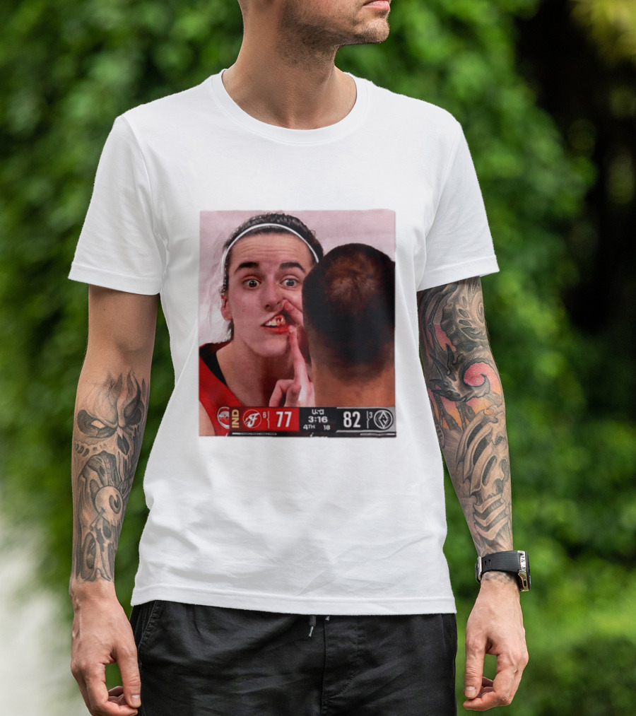 Caitlin Clark Injured Mouth Indiana Basketball Game Score 77 82 Fourth Quarter T-Shirt