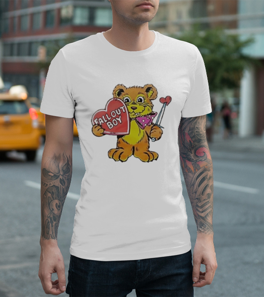 Fallout Boy Every Lover's Got A Little Dagger In Their Hand Bear Holding Heart T-Shirt