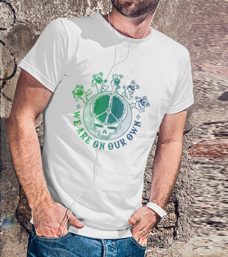 Grateful Dead Dancing Bears We Are On Our Own Peace Skull Moon T-Shirt