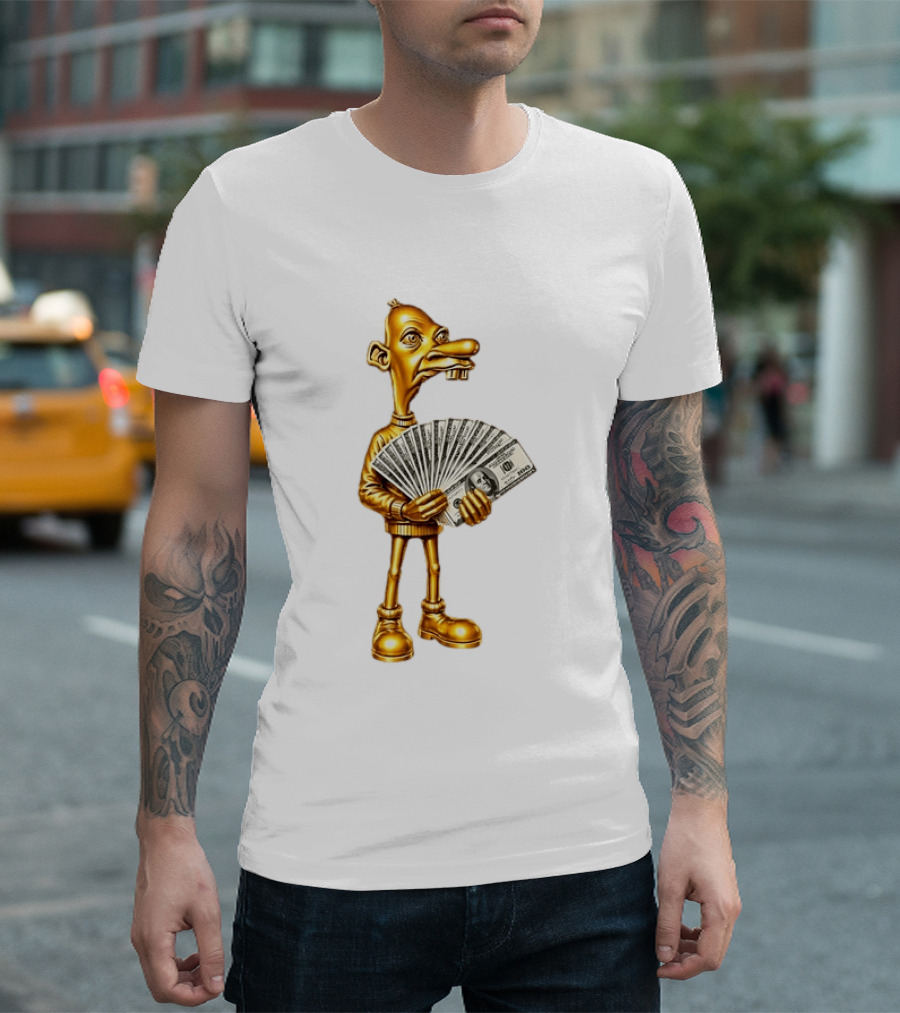 Greg Heffley Gold Money Meme With Cash Stack T-Shirt