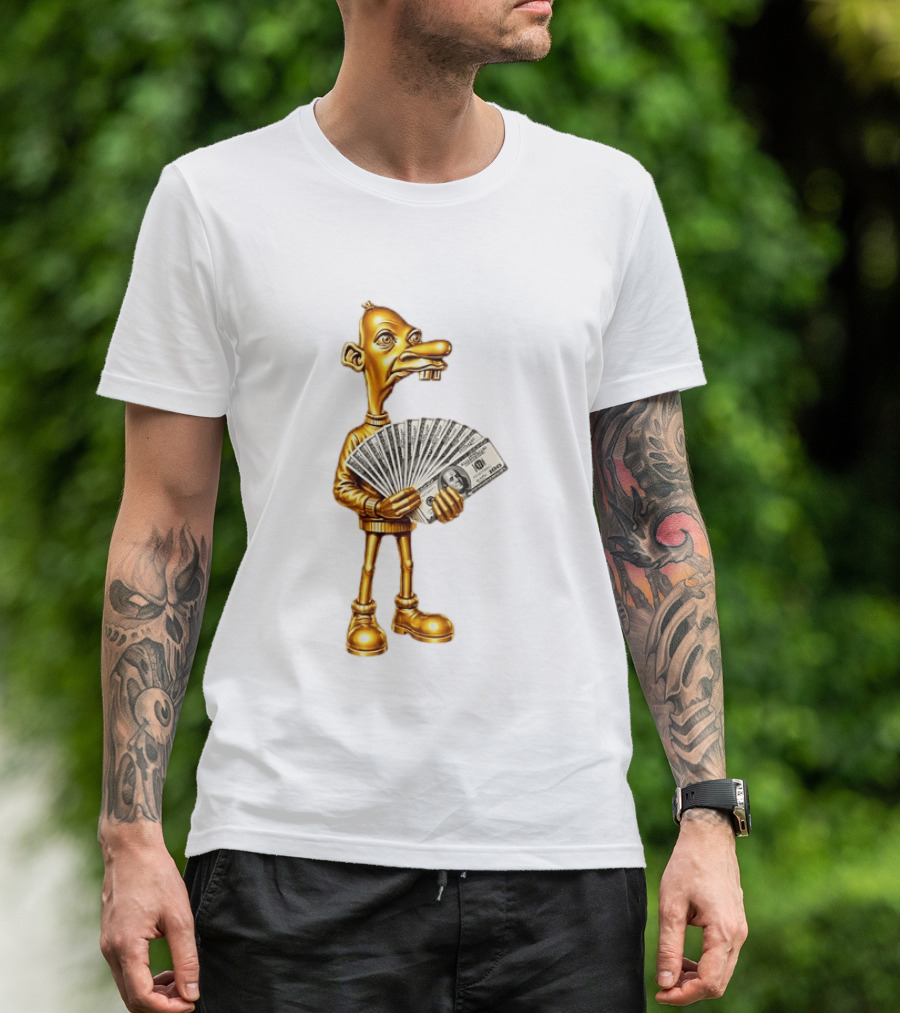 Greg Heffley Gold Money Meme With Cash Stack T-Shirt
