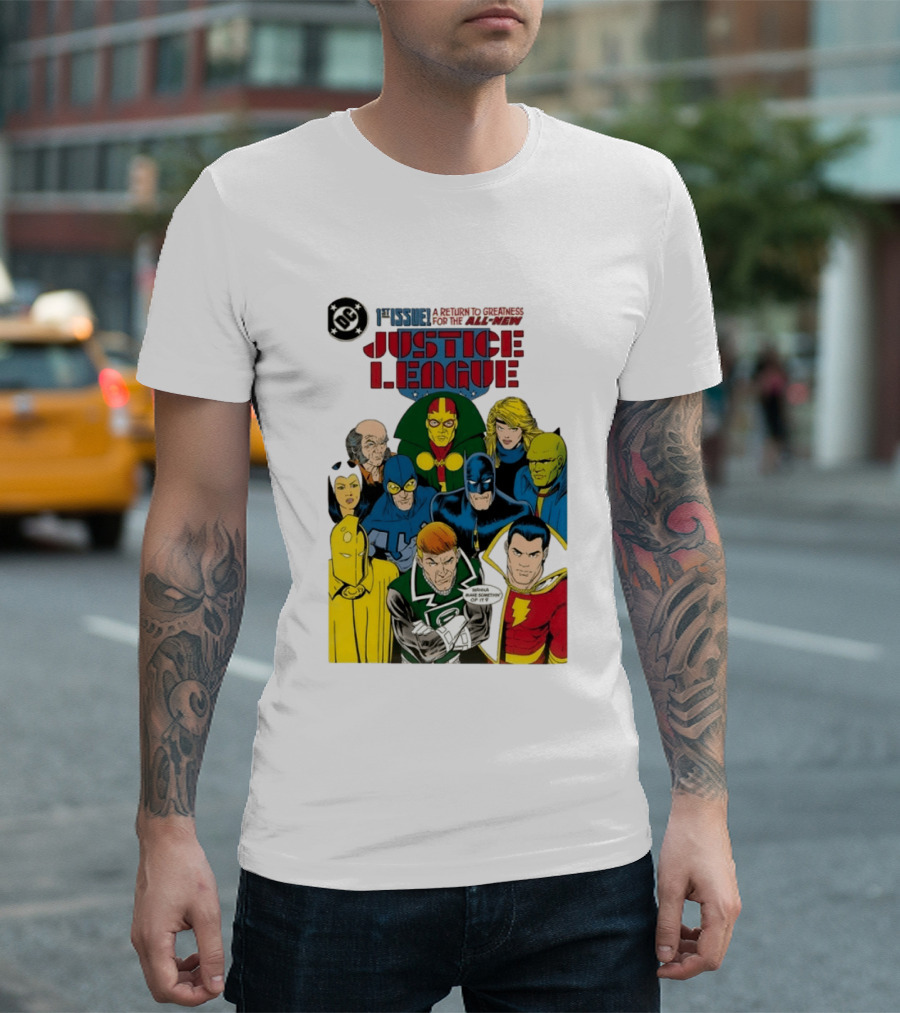 Justice League 1st Issue A Return To Greatness DC Comics Icons Bold Cover T-Shirt