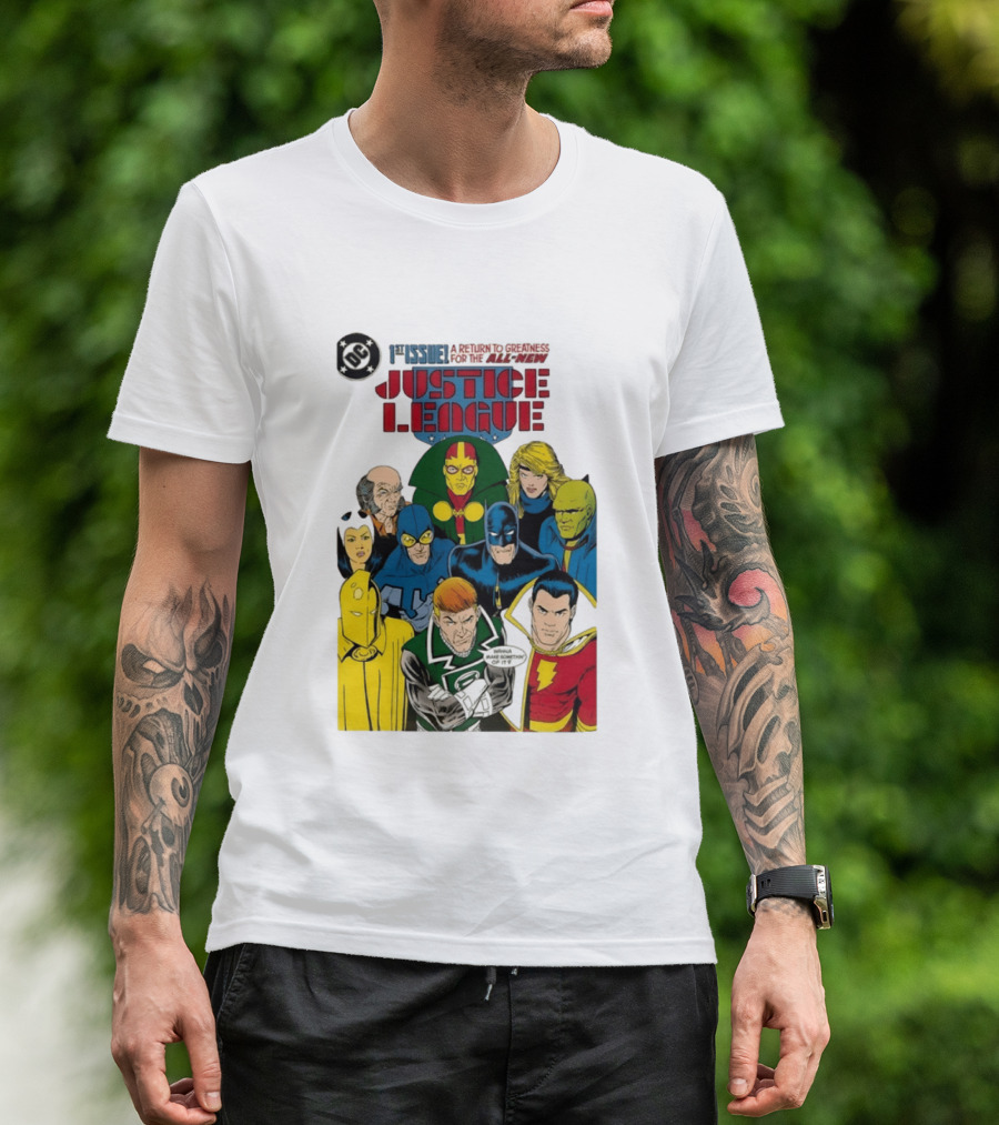 Justice League 1st Issue A Return To Greatness DC Comics Icons Bold Cover T-Shirt