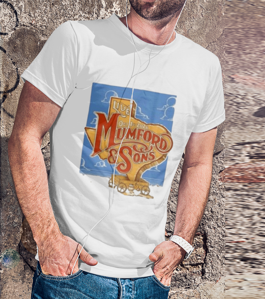 Mumford And Sons Live In The Woodlands Texas Oct 1 2026 T-Shirt
