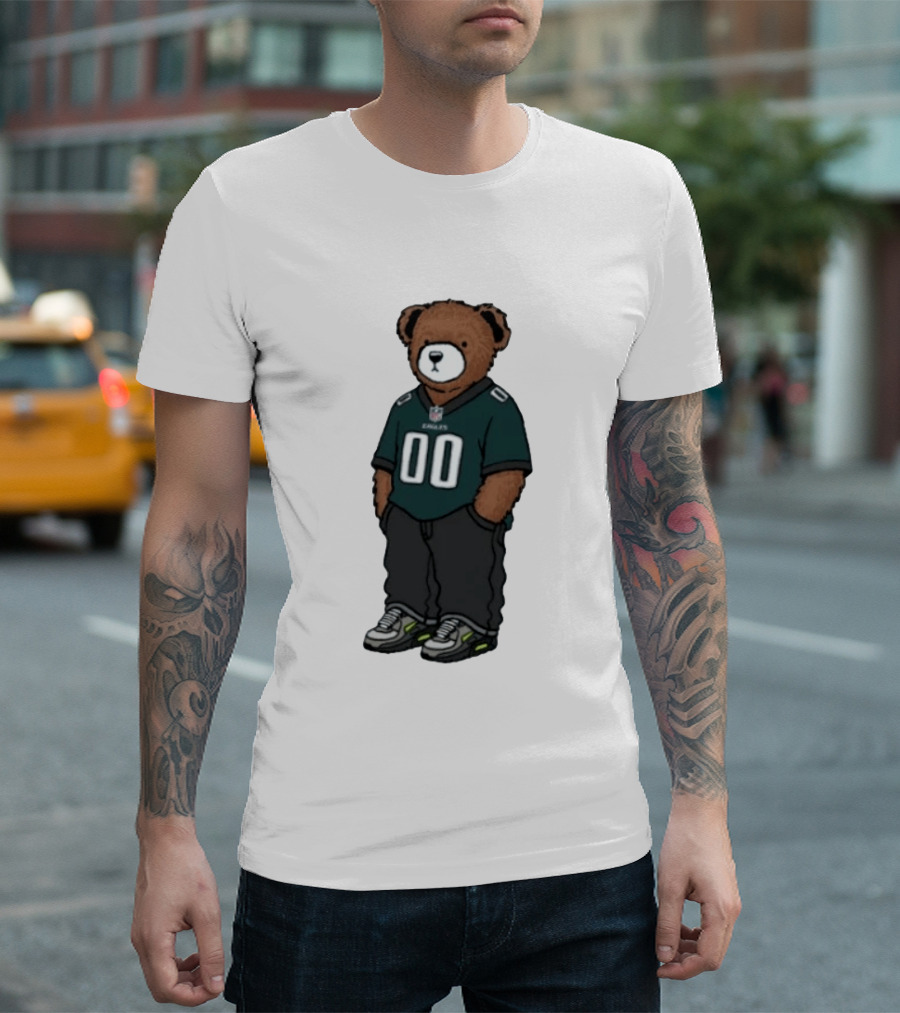 Philadelphia Eagles Teddy Bear Jersey 00 Team Spirit Fan T-Shirt