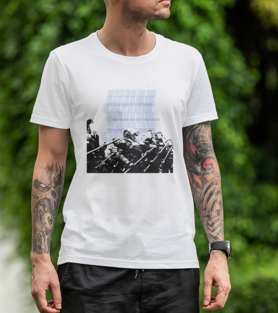The Police Are Not Your Friend Protest Activism Text Riot Police Formation T-Shirt