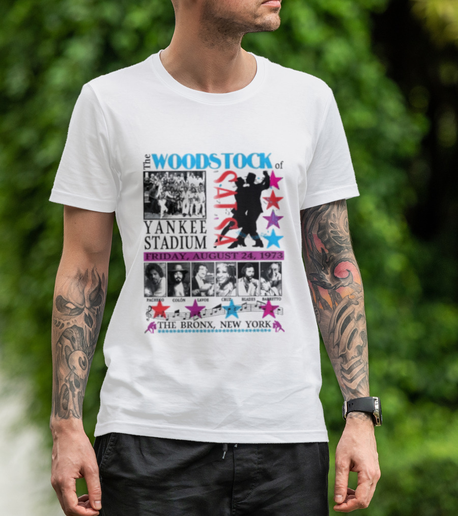 Woodstock Of Salsa Yankee Stadium August 24 1973 Pacheco Colón Lavoe Cruz Blades Barretto Bronx New York T-Shirt