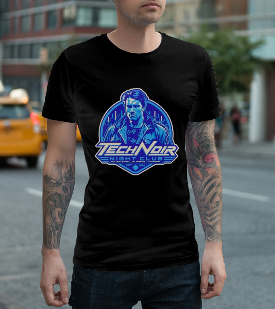 Arnold Schwarzenegger Tech Noir Night Club Pico Boulevard Los Angeles California Est 1984 T-Shirt